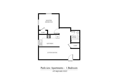 a floor plan for a bedroom apartment with a bedroom and a living room